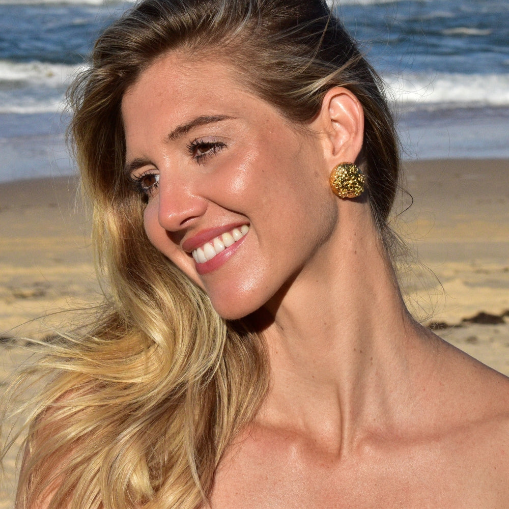 The Brittney Earrings | Gold Vintage Chunky Studs - My Store
