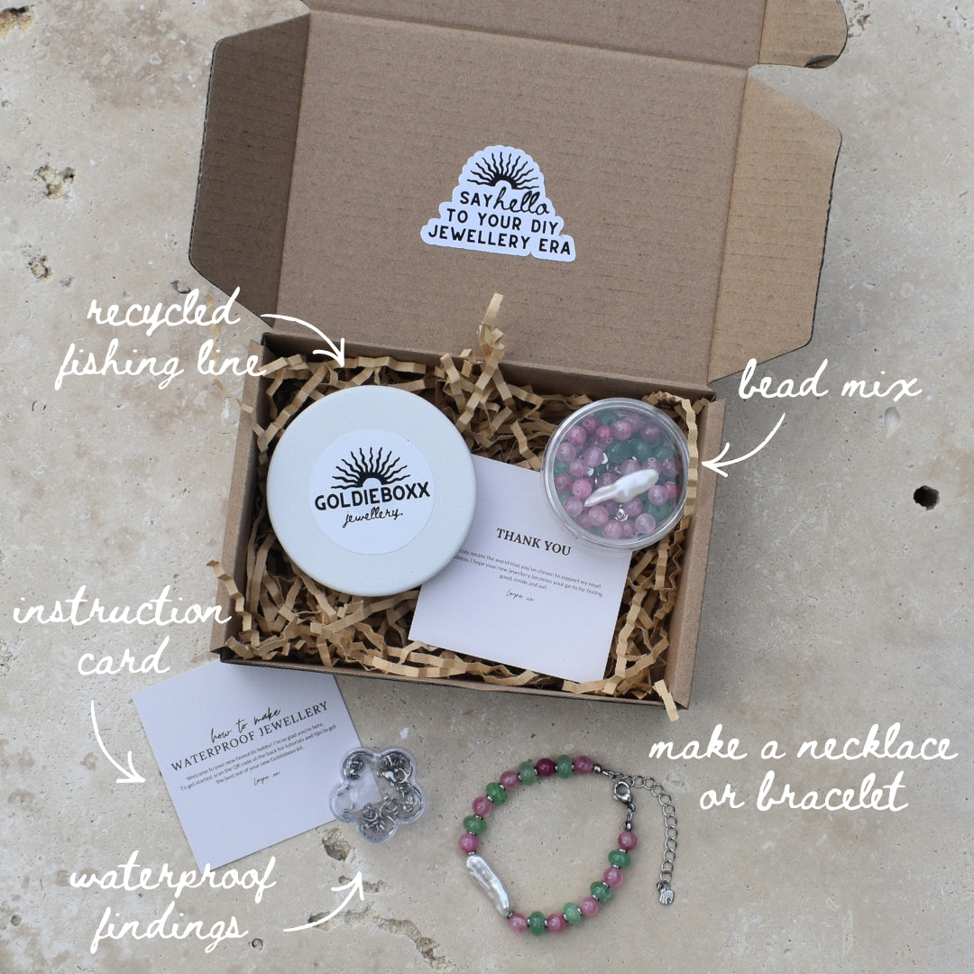 Green and Pink Mini Bead Kit - Goldieboxx Jewellery