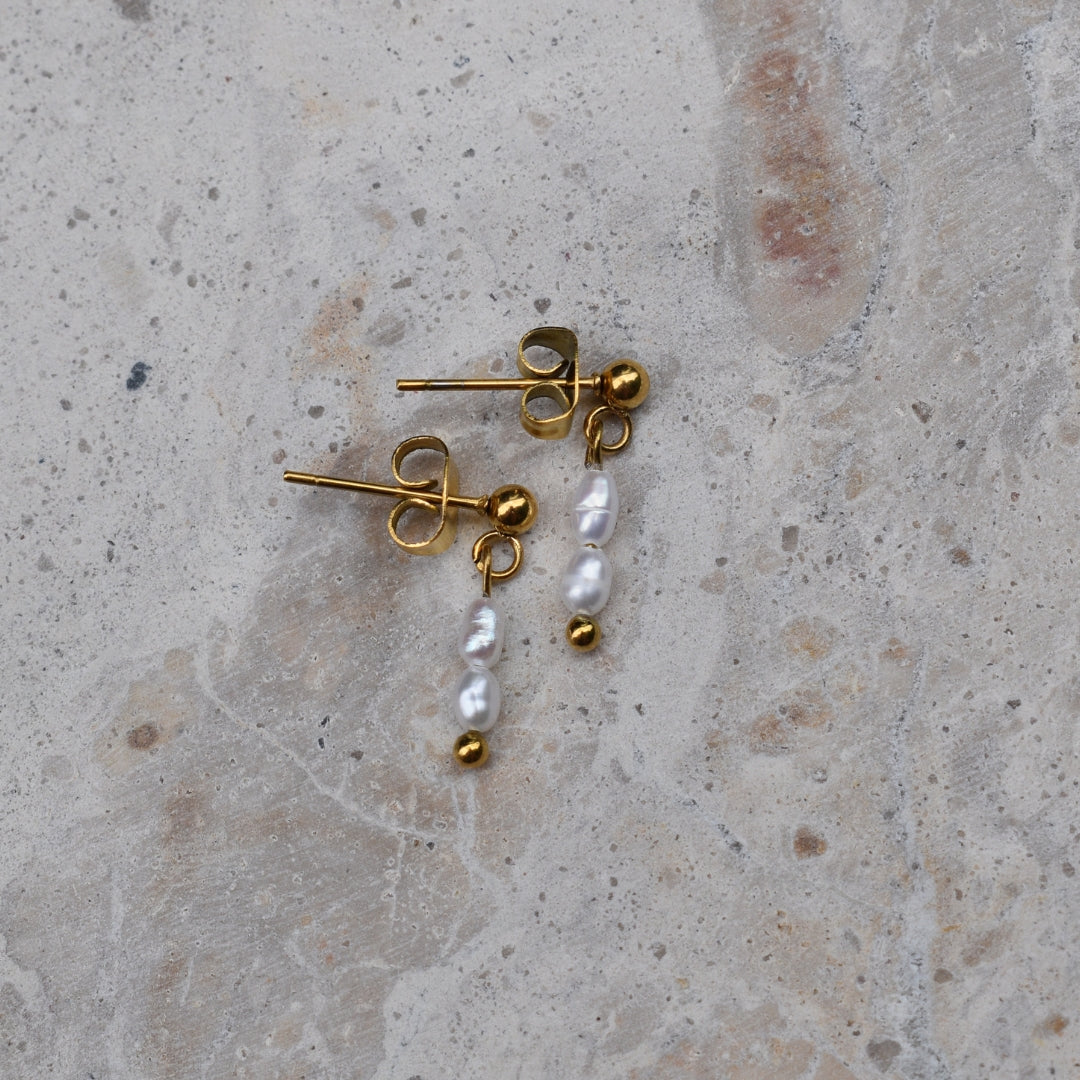 Mini rice Pearl Studs - Goldieboxx Jewellery