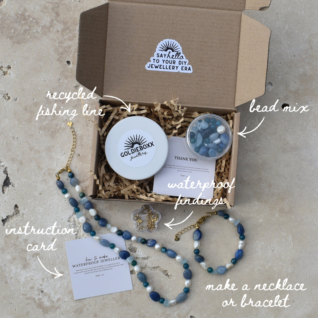 Whitehaven Blue Mini Bead Kit - Goldieboxx Jewellery
