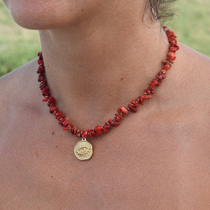 Red Coral Necklace - Goldieboxx Jewellery