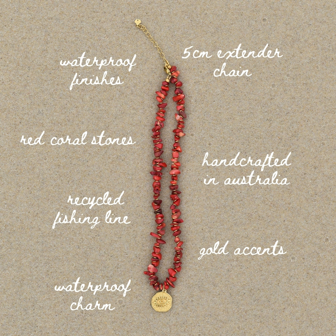 Red Coral Necklace - Goldieboxx Jewellery