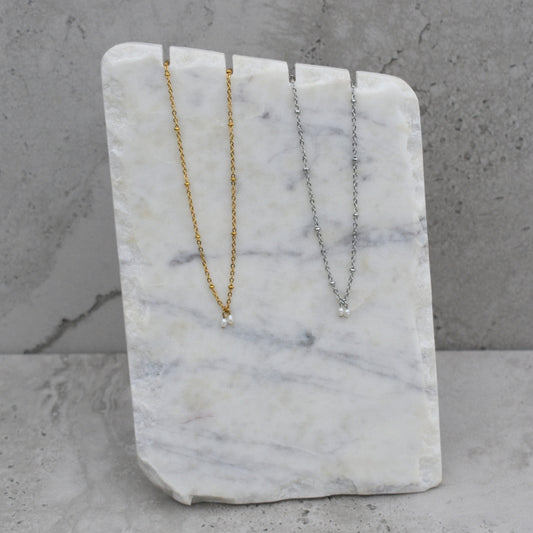 Dainty Double Pearl Choker - Goldieboxx Jewellery
